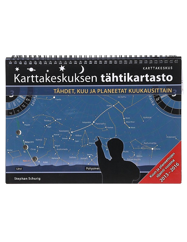 Karttakeskuksen tähtikartasto / tähdet, kuu ja planeetat kuukausittain - Schurig, Stephan - Tietokirjat ja oppaat - 10105634568 - 0