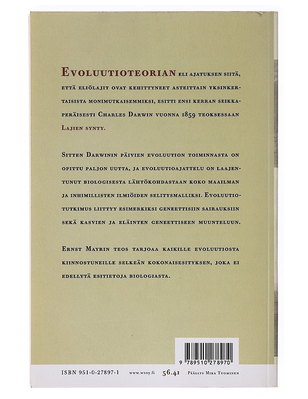 Evoluutio - Mayr, Ernst - Tietokirjat ja oppaat - 10105634600 - 1