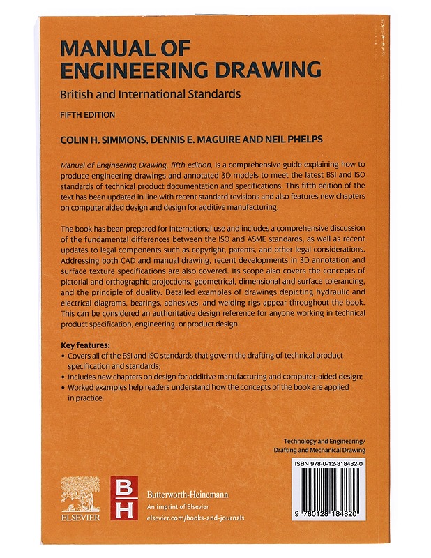 Manual of Engineering Drawing, British and International Standards, 5th edition - Colin H. Simmons - Tietokirjat ja oppaat - 10105634604 - 1