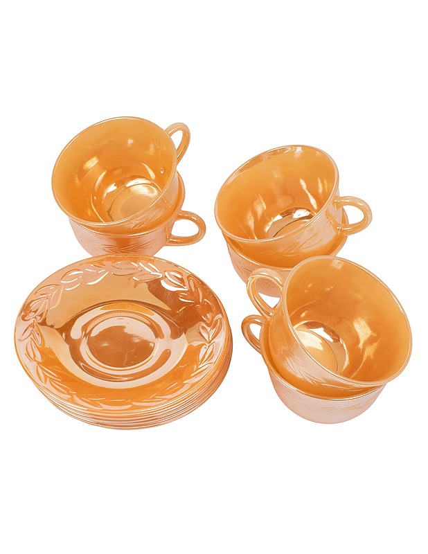 ANCHOR HOCKING Fire King Peach -astiasto, 12 osaa - Mukit ja kahvikupit - 10105634684 - 0