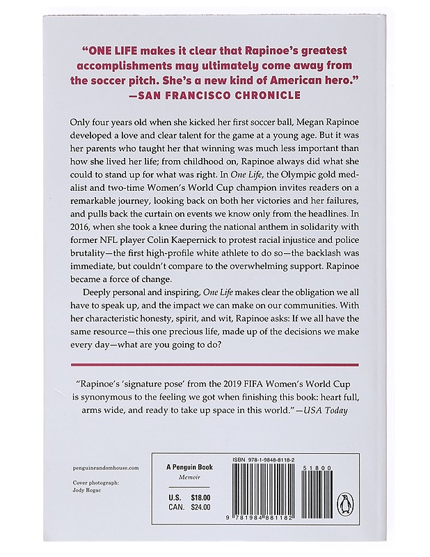 One Life - Megan Rapinoe - Elämäkerrat ja muistelmat - 10105634687 - 1