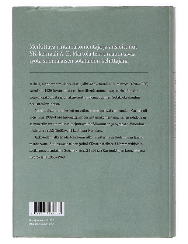 Jalkaväenkenraali A. E. Martola - Jarkko Kemppi - Elämäkerrat ja muistelmat - 10105634841 - 1