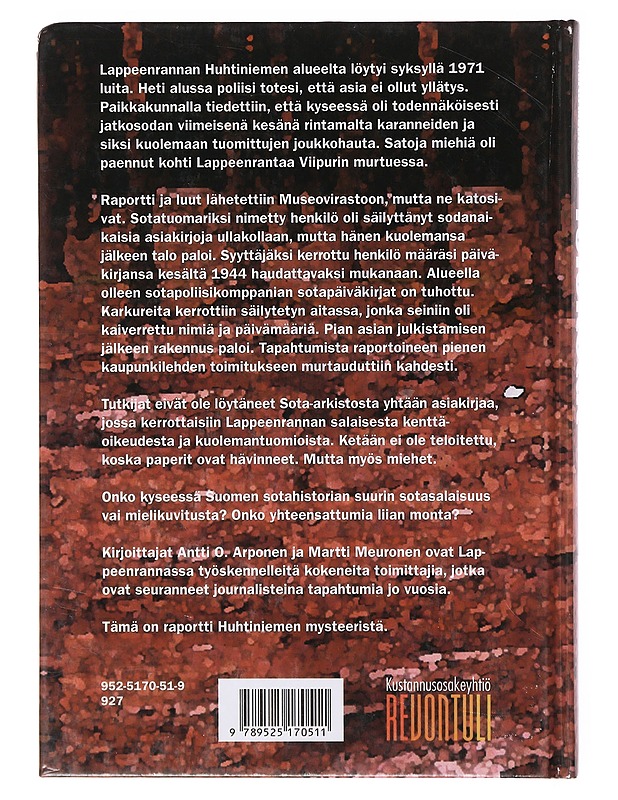 Teloitetut Huhtiniemen mysteeri - Arponen, Antti O. - Historiakirjat - 10105634853 - 1