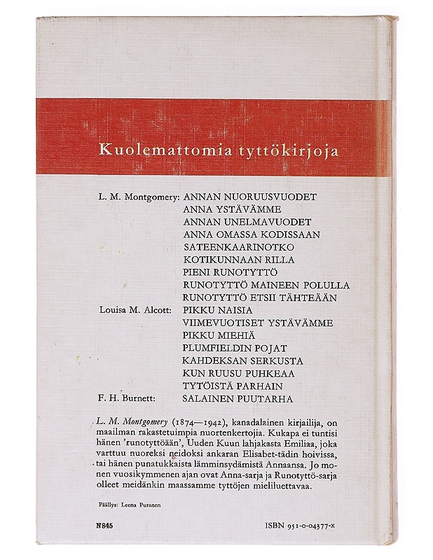 Anna ystävämme - Montgomery, Lucy Maud - Nuorten kirjat - 10105635021 - 1