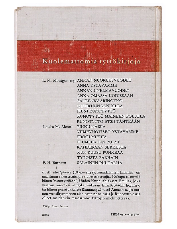 Anna ystävämme - Montgomery, Lucy Maud - Nuorten kirjat - 10105635048 - 1