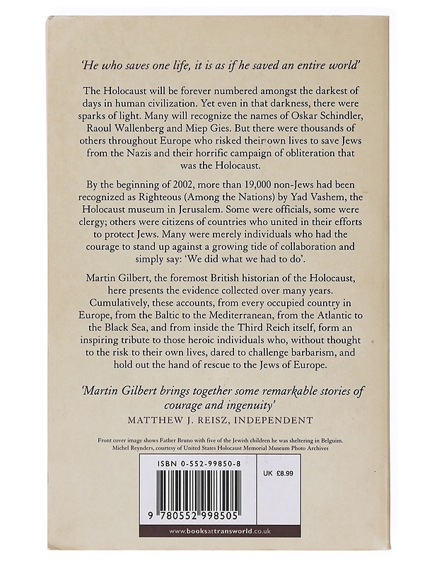 The righteous : the unsung heroes of the Holocaust - Martin Gilbert - Romaanit ja novellit - 10105635082 - 1