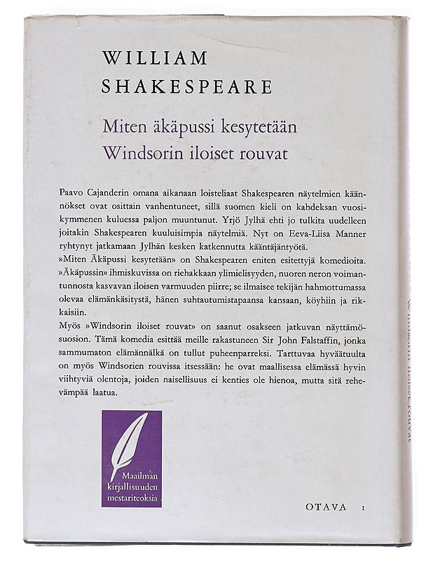 Miten äkäpussi kesytetään : Windsorin iloiset rouvat - William Shakespeare - Romaanit ja novellit - 10105635114 - 1