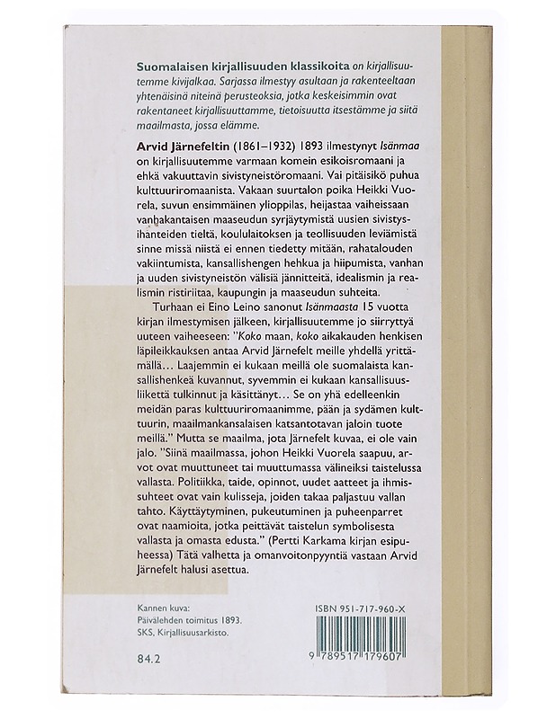 Isänmaa - Arvid Järnefelt - Romaanit ja novellit - 10105635142 - 1