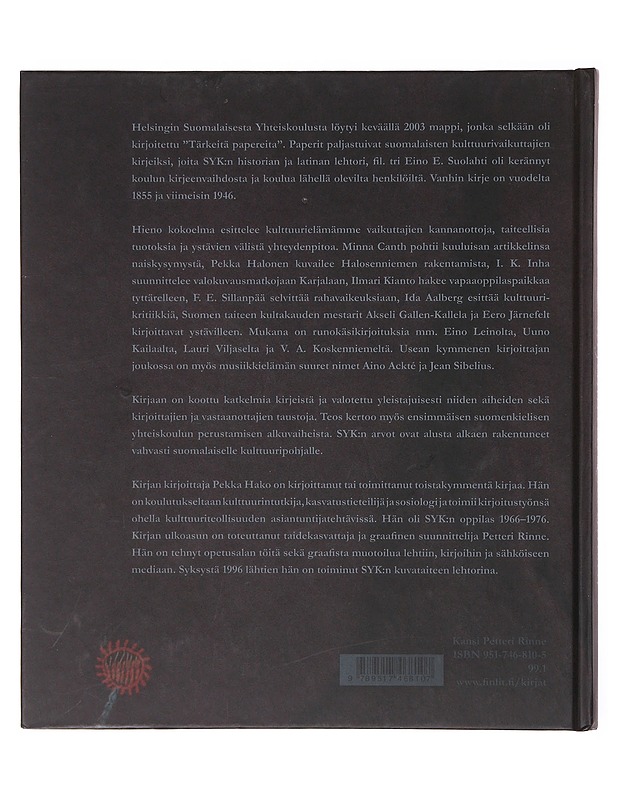 Kirjeaarteita koulusta / kulttuurihistoriaa nuorelle suomalaiselle - Pekka Hako - Tietokirjat - 10105635202 - 1