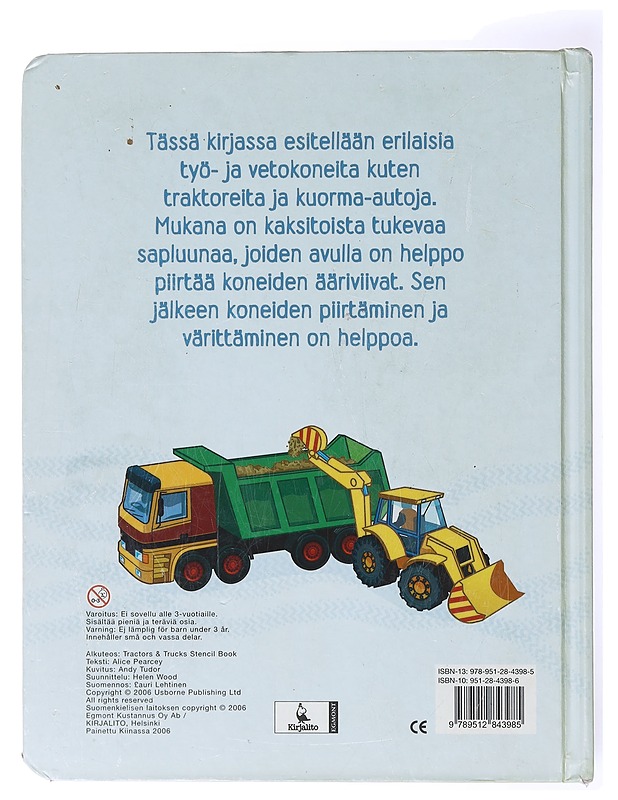 Koneita & traktoreita : sapluunakirja - Pearcey, Alice - Lastenkirjat - 10105635581 - 1