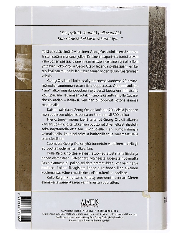 Saarenmaan valssi, Georg Otsin elämäkerta - Kulle Raig - Elämäkerrat ja muistelmat - 10105635601 - 1