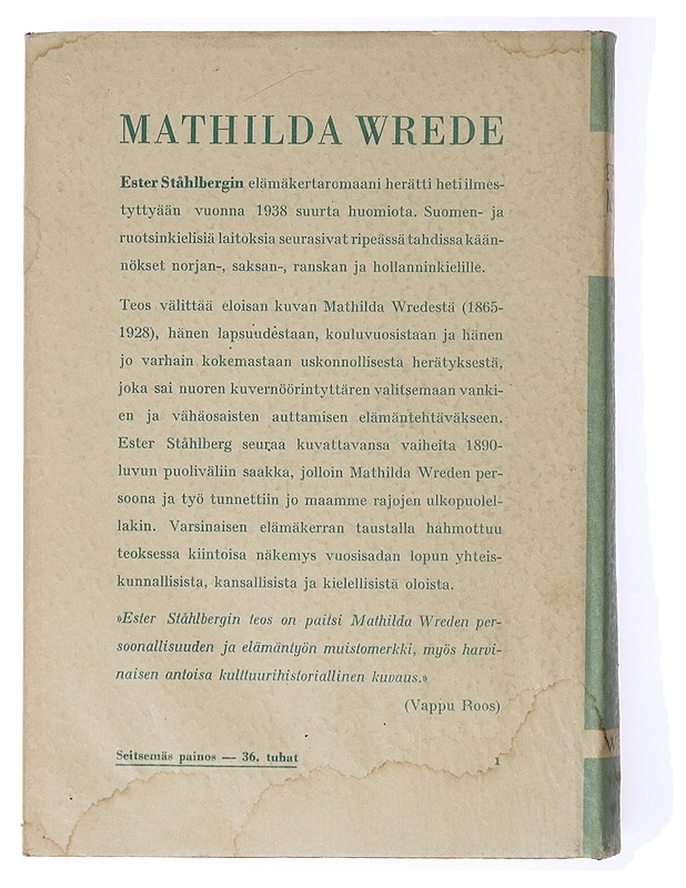 Mathilda Wrede - Ester Ståhlberg - Elämäkerrat ja muistelmat - 10105635609 - 1