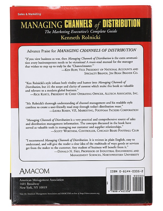 Managing channels of distribution - Kenneth Rolnicki - Tietokirjat ja oppaat - 10105635689 - 1