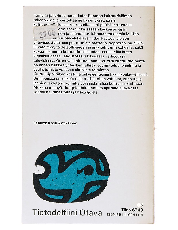 Kulttuuripolitiikan käsikirja - Pekka Gronow - Tietokirjat ja oppaat - 10105635744 - 1