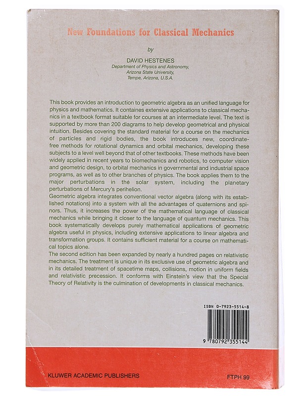New foundations for classical mechanics - Hestenes, David - Romaanit ja novellit - 10105635815 - 1