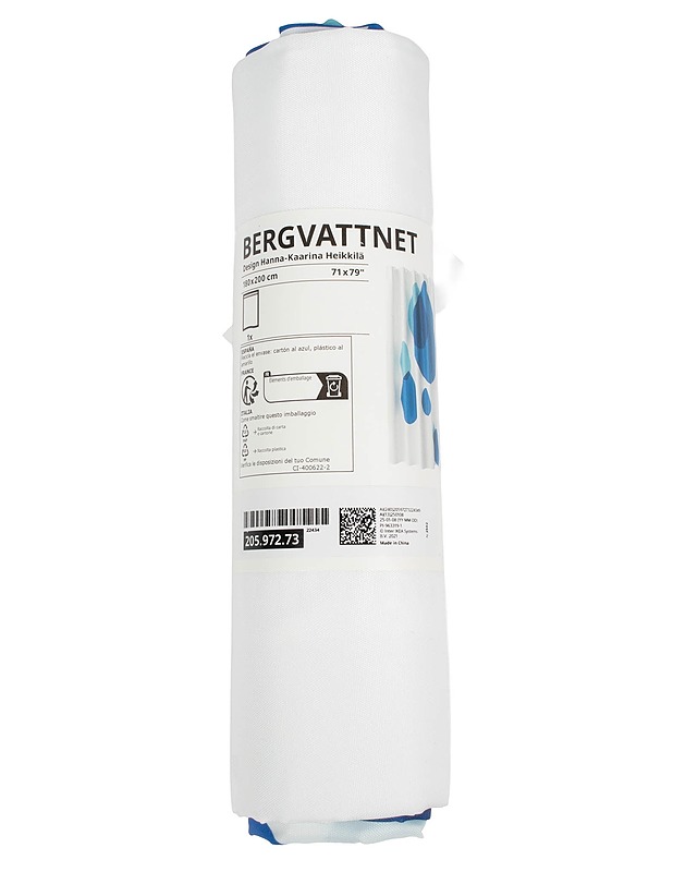 IKEA BERGVATTNET Suihkuverho, 180 x 200 cm - Verhot ja kapat - 10105635865 - 0