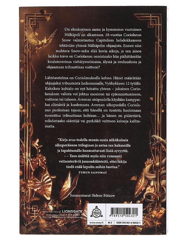 Nälkäpeli / Balladi laululinnuista ja käärmeistä - Collins, Suzanne - Fantasia- ja scifi - 10105635902 - 1