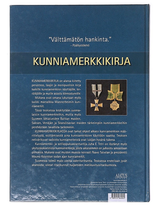 Kunniamerkkikirja, 3. täydennetty painos - Juha E. Tetri - Tietokirjat ja oppaat - 10105635950 - 1