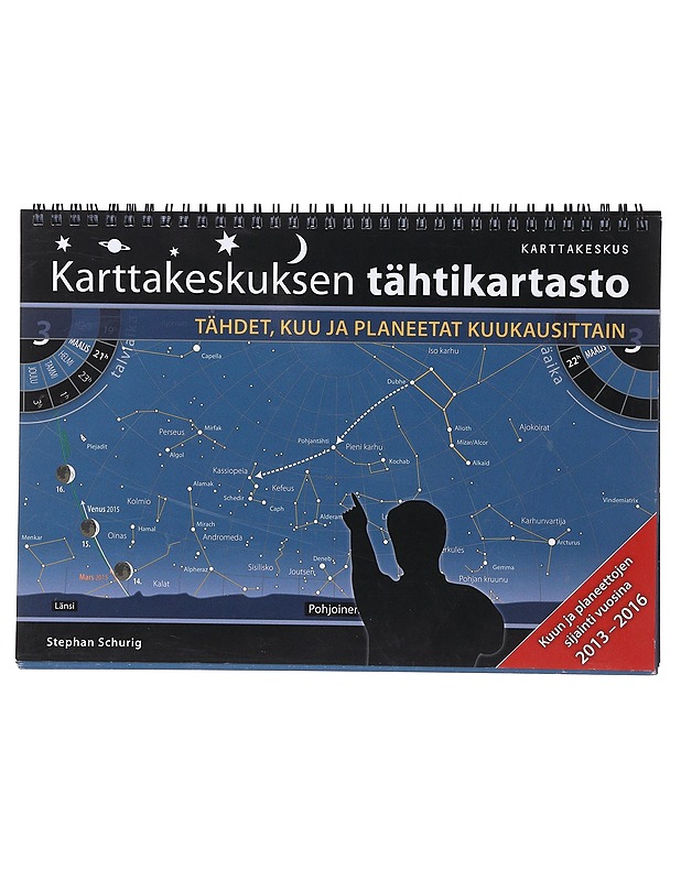 Karttakeskuksen tähtikartasto / tähdet, kuu ja planeetat kuukausittain - Schurig, Stephan - Tietokirjat ja oppaat - 10105636037 - 0