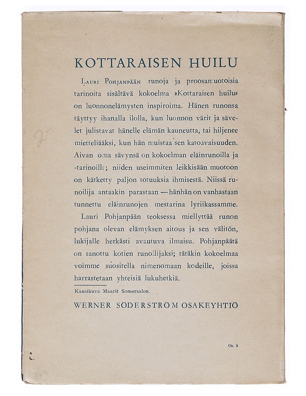 Kottaraisen huilu - Lauri Pohjanpää - Runot ja näytelmät - 10105636118 - 1