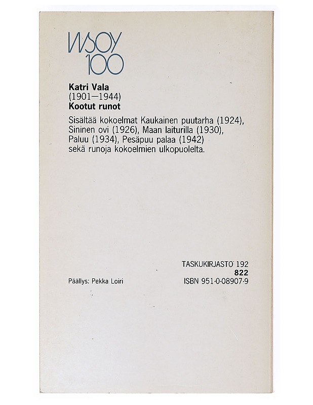 Kootut runot - Vala, Katri - Runot ja näytelmät - 10105636671 - 1