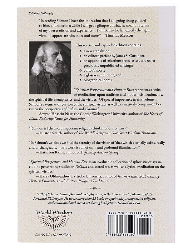 Spiritual Perspectives and Human Facts - Frithjof Schuon - Tietokirjat ja oppaat - 10105636733 - 1