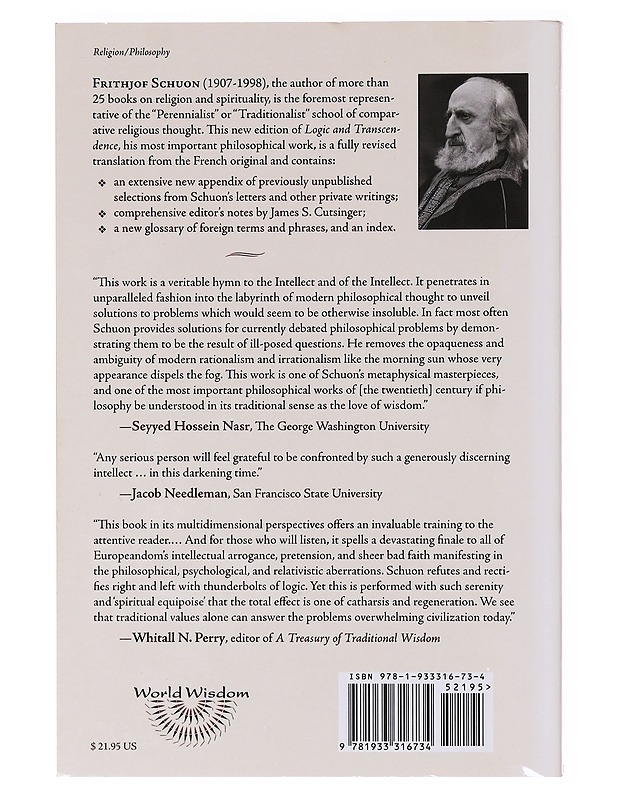Logic & Transcendence - Frithjof Schuon - Tietokirjat ja oppaat - 10105636753 - 1