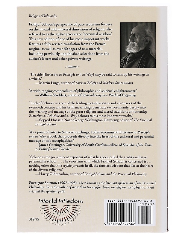 Esoterism as Principle and as Way, a new translation with selected letters - Frithjof Schuon - Tietokirjat ja oppaat - 10105636793 - 1