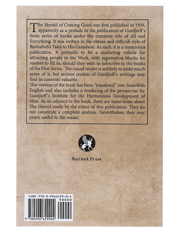 The herald of coming good - G. Gurdjieff - Harrastekirjat - 10105637012 - 1