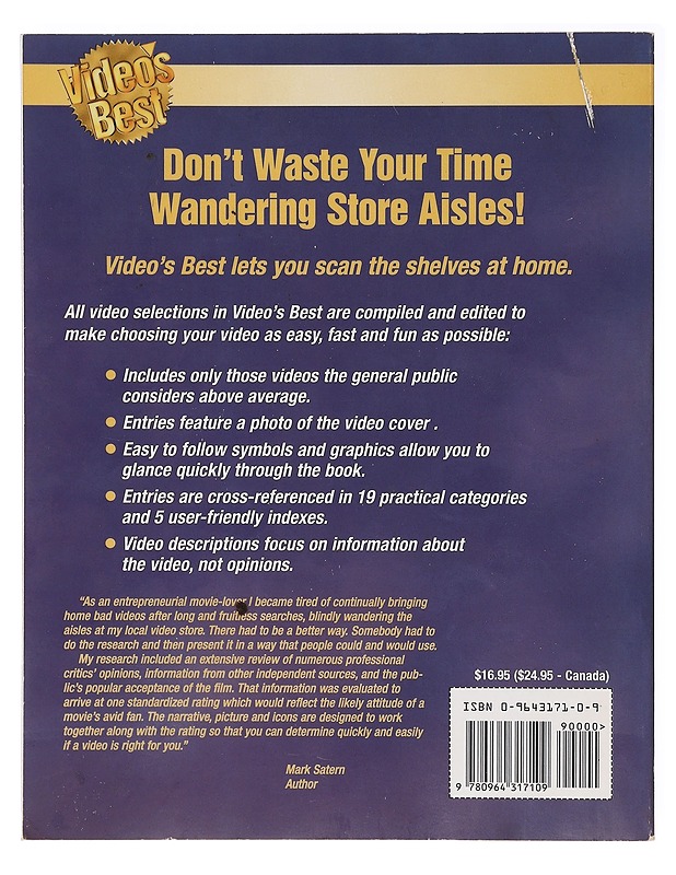 Mark Satern's Illustrated Guide to Video's Best 1995 Winter Edition  - Tietokirjat ja oppaat - 10105637123 - 1