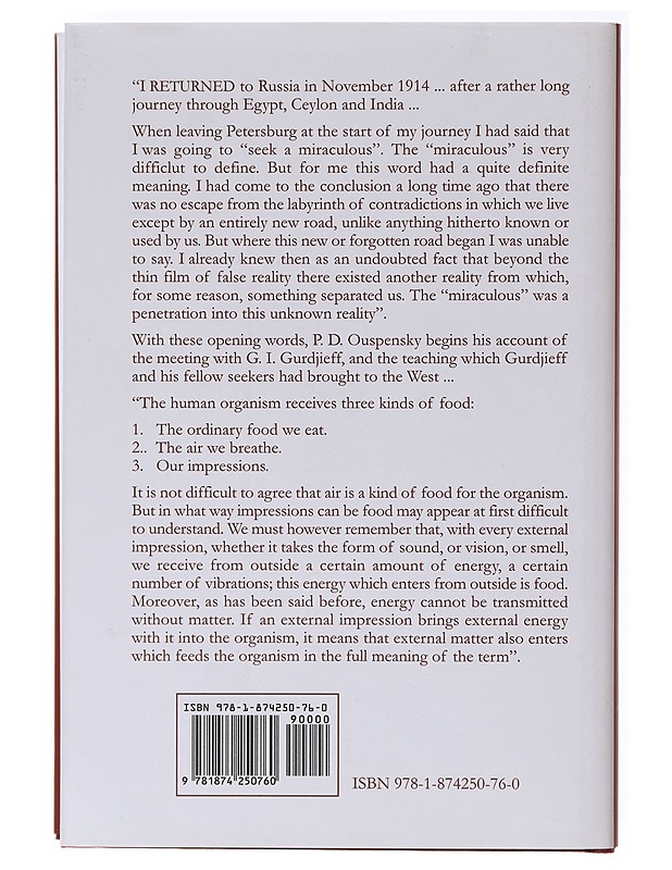 In search of the miraculous - P. D. Ouspensky - Elämäkerrat ja muistelmat - 10105637241 - 1