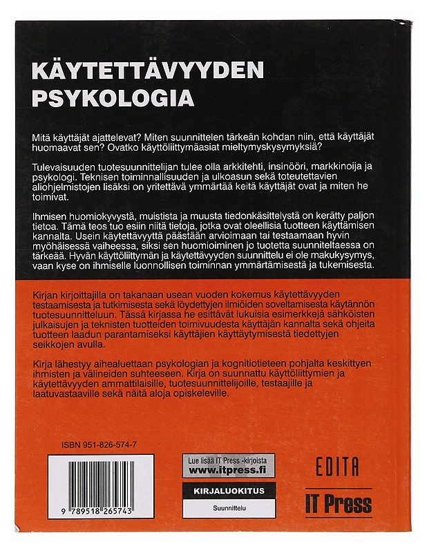 Käytettävyyden psykologia - Sinkkonen, Irmeli - Tietokirjat ja oppaat - 10105637277 - 1