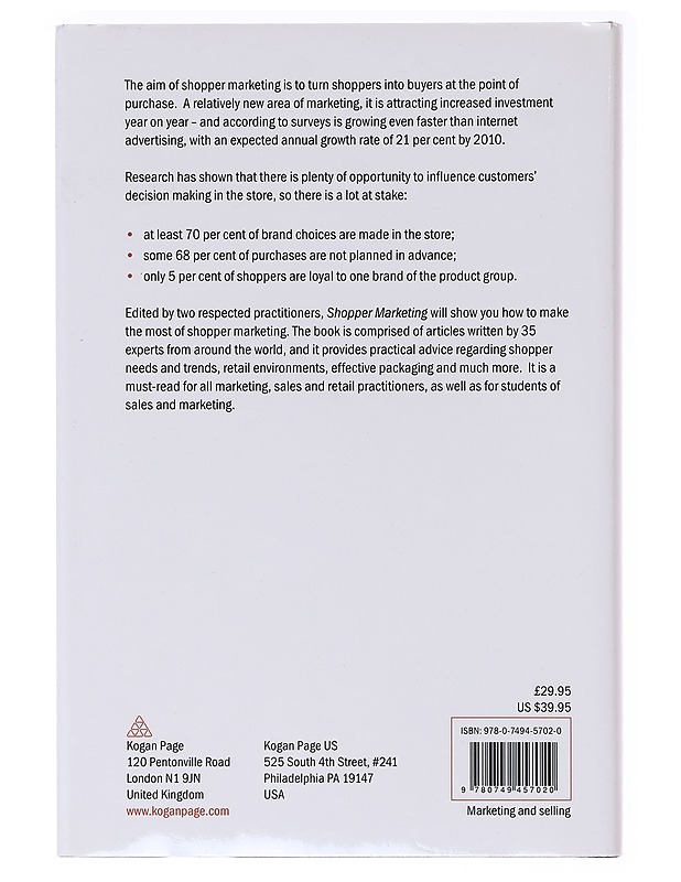 Shopper marketing : how to increase purchase decisions at the point of sale - Ståhlberg, Markus - Harrastekirjat - 10105637319 - 1