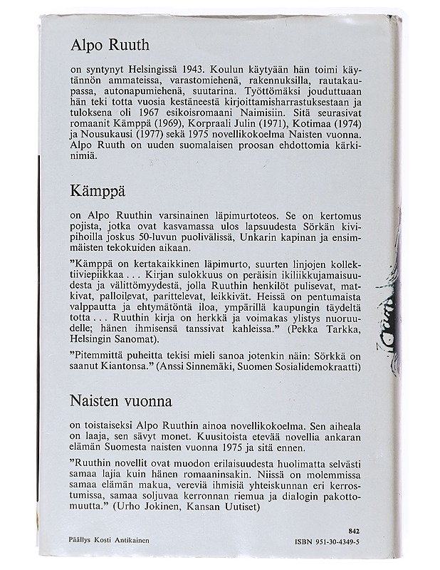 Kämppä ; Naisten vuonna - Alpo Ruuth - Romaanit ja novellit - 10105637382 - 1