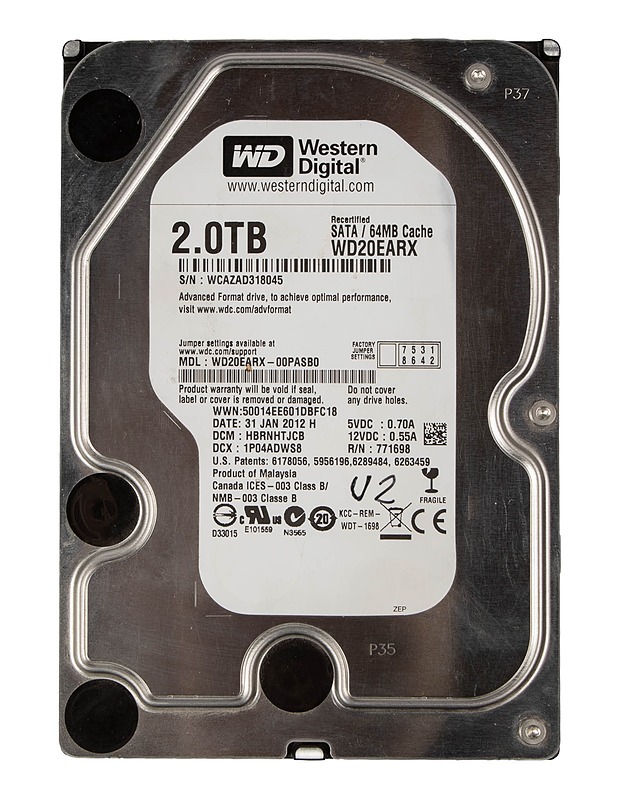 WESTERN DIGITAL WD20EARX-00PASB0 2,0 TB SATA -kiintolevy - Tietokoneet - 10105637449 - 0