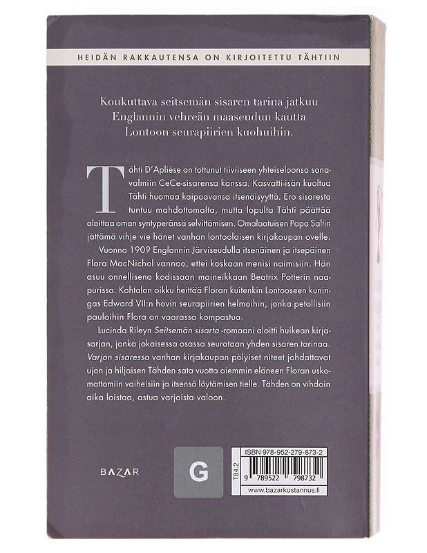 Varjon sisar : Tähden tarina - Riley, Lucinda - Romaanit ja novellit - 10105637621 - 1