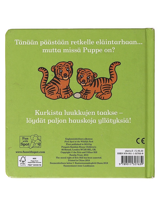 Puppe eläintarhassa - Hill, Eric - Lastenkirjat - 10105637637 - 1