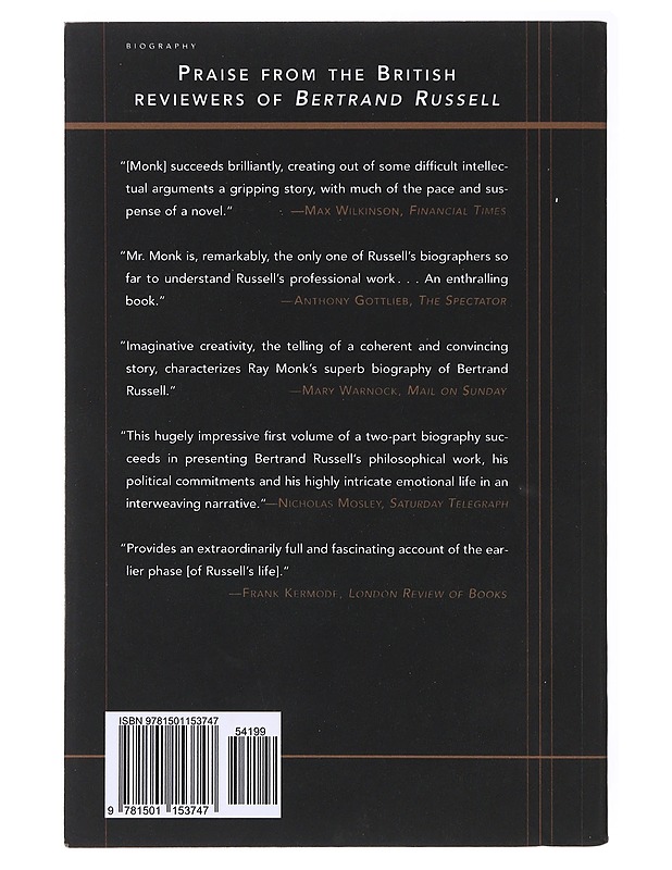 Bertrand Russel: the spirit of solitude - Ray Monk - Elämäkerrat ja muistelmat - 10105637651 - 1