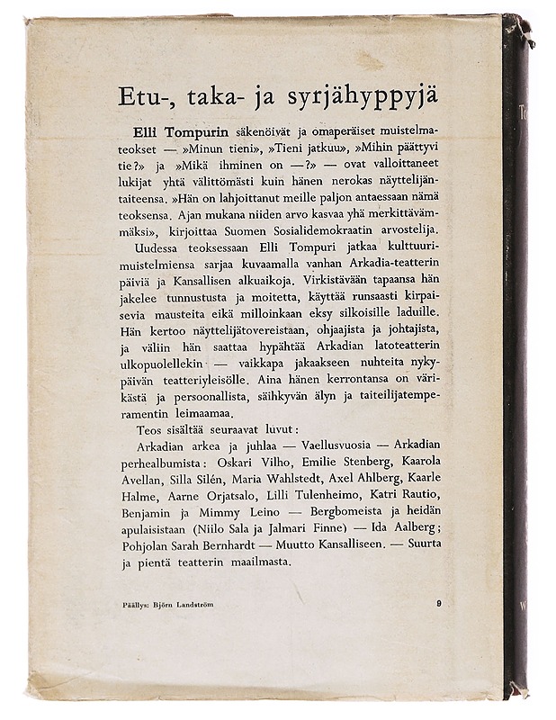 Etu-, Taka- Ja Syrjähyppyjä - Elli Tompuri - Elämäkerrat ja muistelmat - 10105637785 - 1