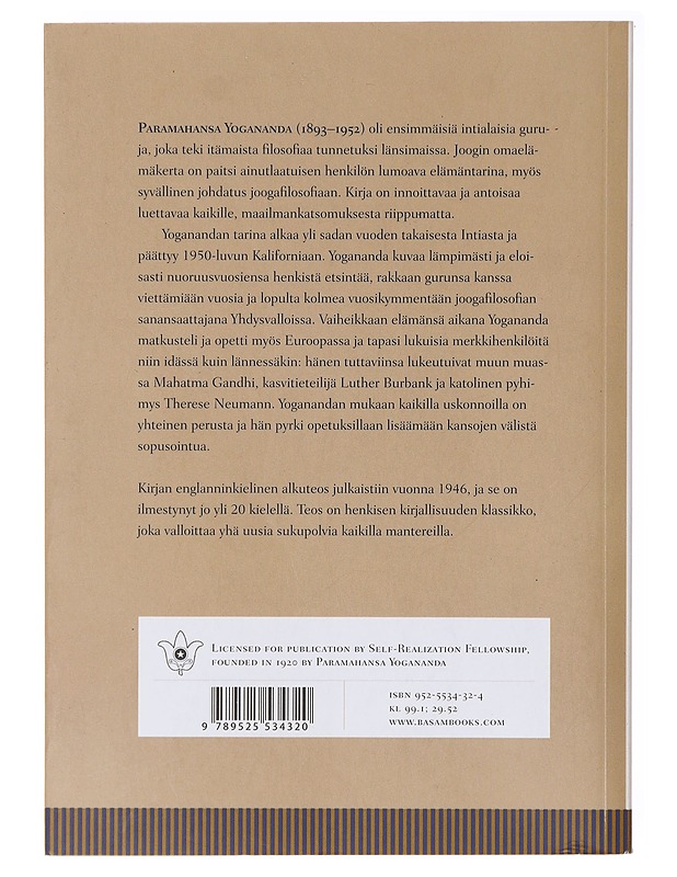 Joogin omaelämäkerta - Yogananda, Paramahansa - Elämäkerrat ja muistelmat - 10105637809 - 1