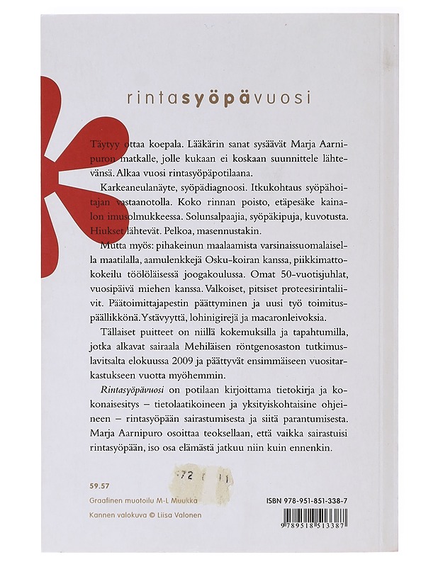 Rintasyöpävuosi - Marja Aarnipuro - Elämäkerrat ja muistelmat - 10105637858 - 1