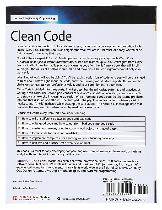 Clean code : a handbook of agile software craftsmanship - Martin, Robert C. - Romaanit ja novellit - 10105637875 - 1