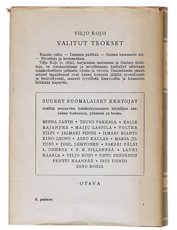 Valitut teokset - Viljo Kojo - Romaanit ja novellit - 10105638041 - 1