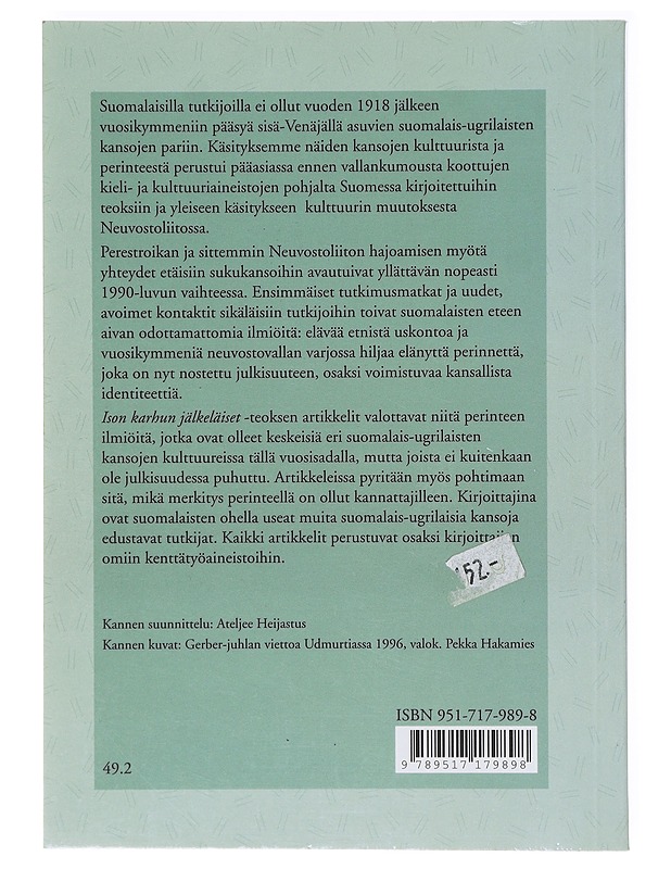 Ison karhun jälkeläiset - Hakamies, Pekka - Tietokirjat - 10105638049 - 1