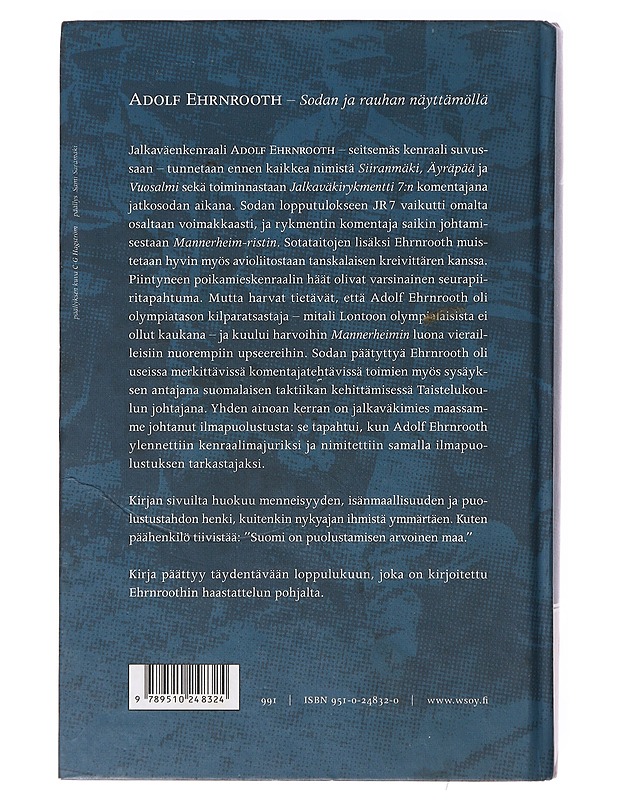 Adolf Ehrnrooth sodan ja rauhan näyttämöllä - Martti Sinerma - Elämäkerrat ja muistelmat - 10105638083 - 1