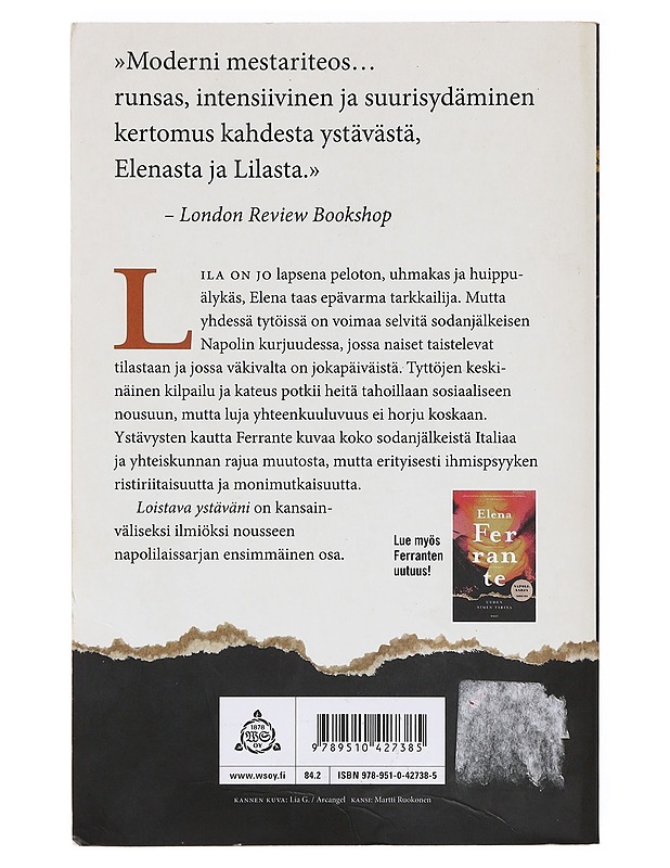 Loistava ystäväni : lapsuus ja nuoruus - Ferrante, Elena - Romaanit ja novellit - 10105638196 - 1
