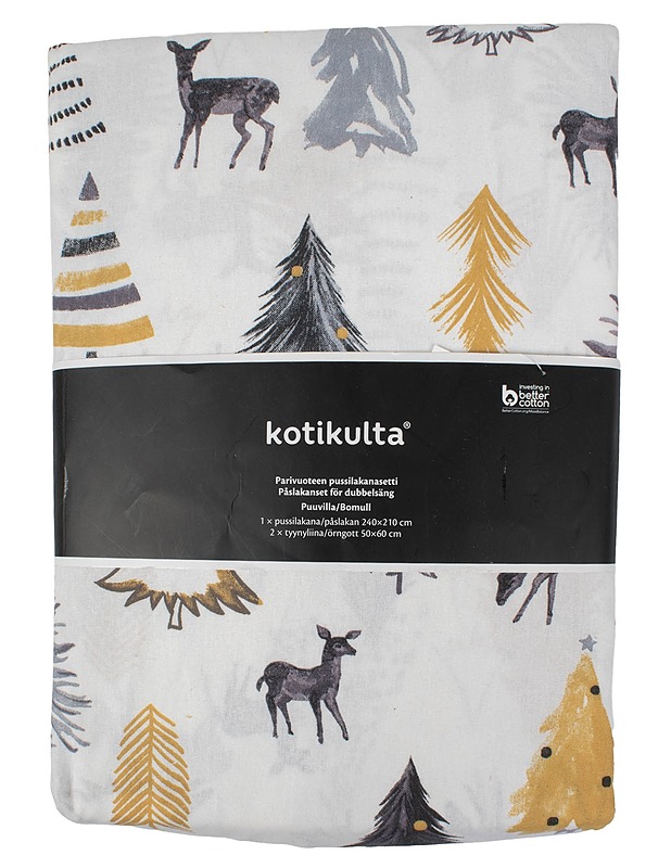 KOTIKULTA Kuusien keskellä parivuoteen -pussilakanasetti, 3 osaa - Joulutuotteet - 10105638277 - 0