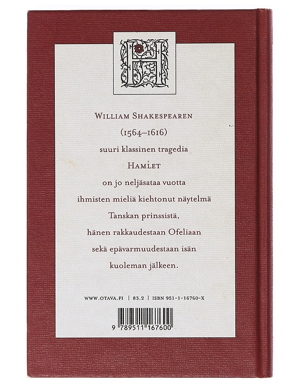 Hamlet / Tanskan prinssi - Shakespeare, William - Romaanit ja novellit - 10105638288 - 1