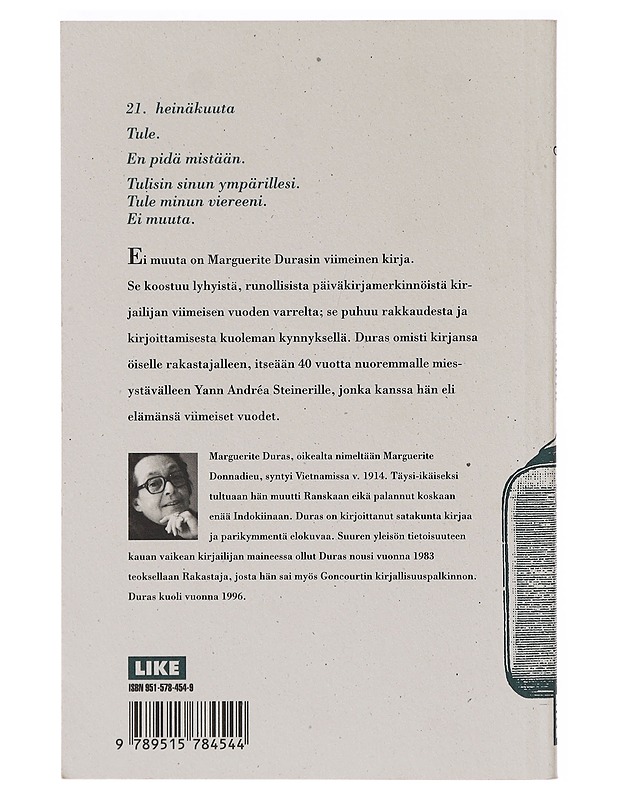 Ei Muuta - Marguerite Duras - Elämäkerrat ja muistelmat - 10105638392 - 1