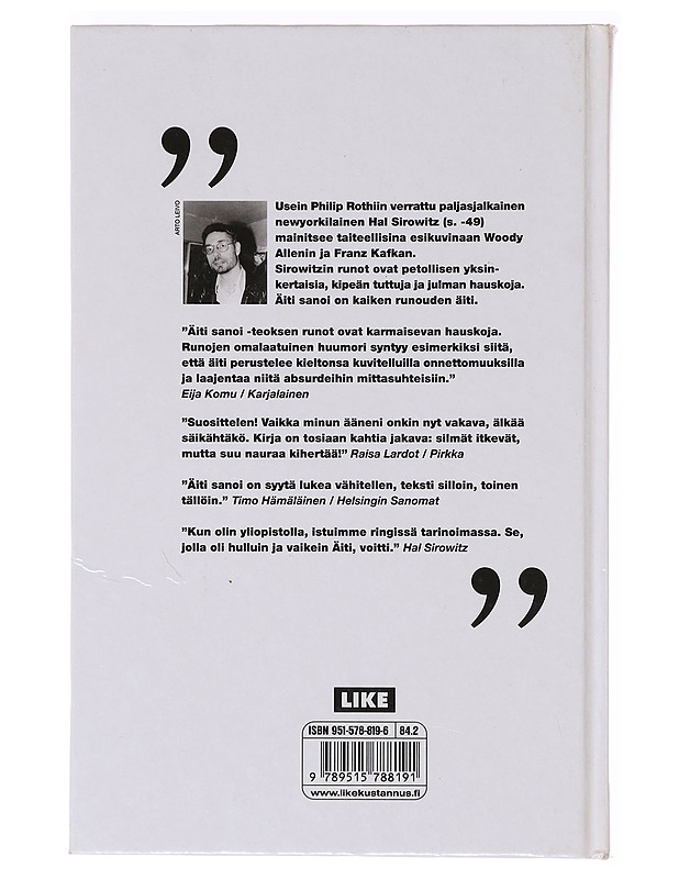 Äiti sanoi - Sirowitz, Hal - Runot ja näytelmät - 10105638432 - 1